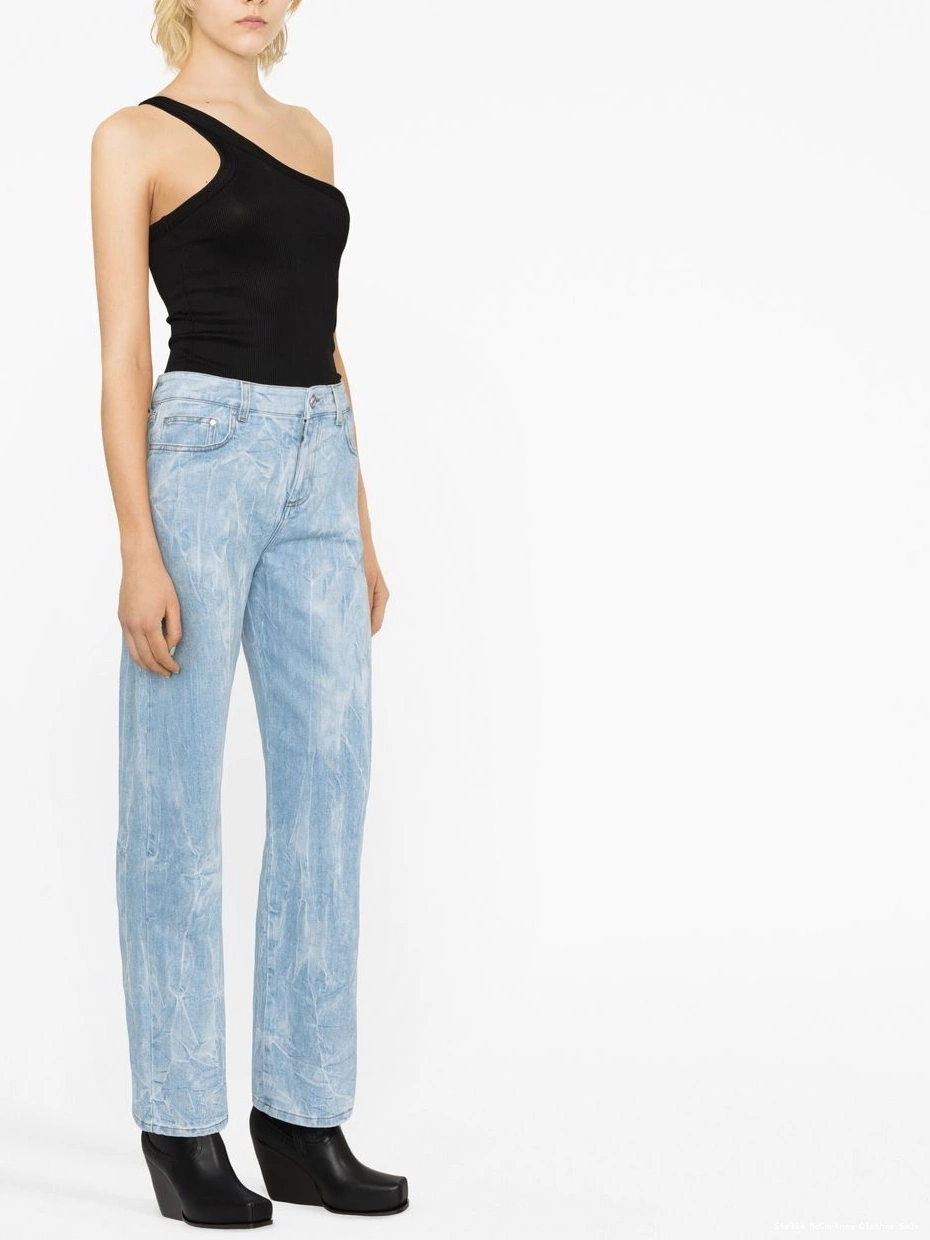 Cheap Stella Women McCartney straight-leg crinkle-effect jeans 0804